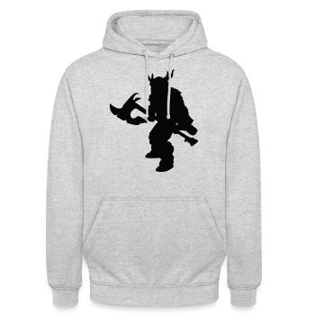 Fantasy Barbaren Design für Rollenspieler - Unisex Hoodie - Hellgrau meliert - Vorne - Alina (178cm) & Michal (187cm)