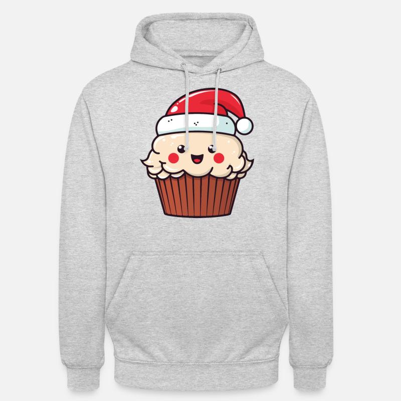 Muffin Gâteau Cuisson Noël - Sweat-shirt à capuche unisexe - gris clair chiné