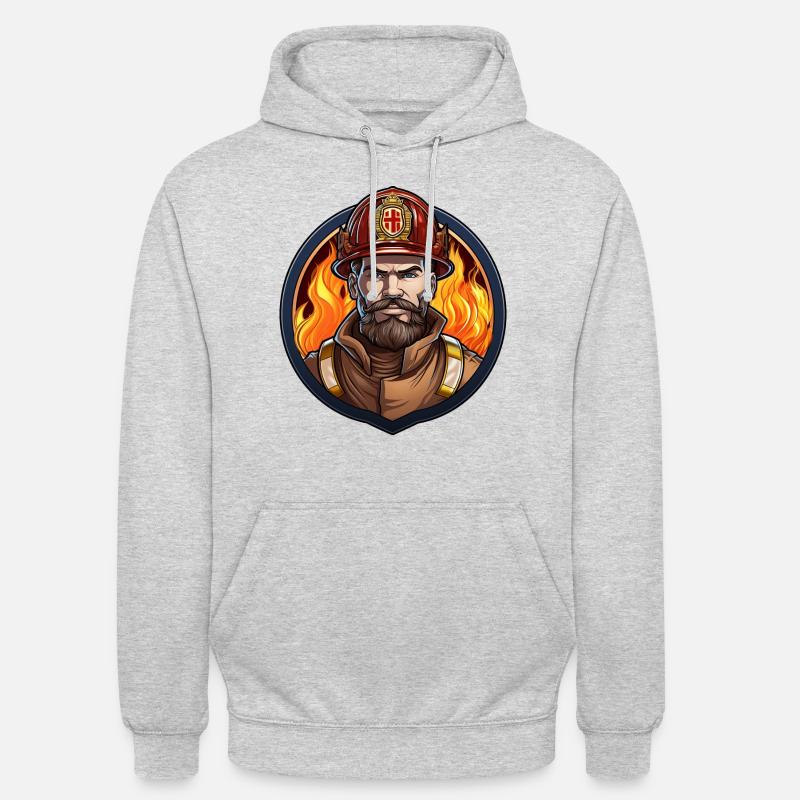 Pompier - Sweat-shirt à capuche unisexe - gris clair chiné