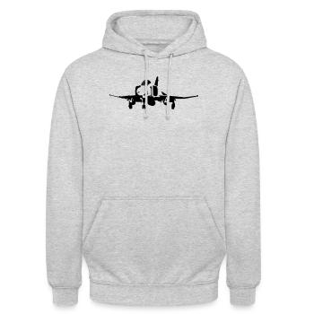 Phantom F-4 - Unisex Hoodie - Hellgrau meliert - Vorne - Alina (178cm) & Michal (187cm)