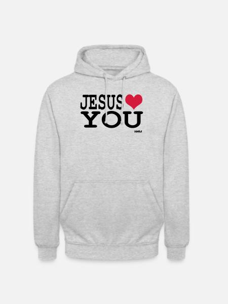 jesus loves you - Unisex Hoodie - light heather grey
