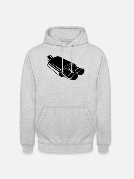 Autoauspuff Autoteile - Unisex Hoodie - Hellgrau meliert