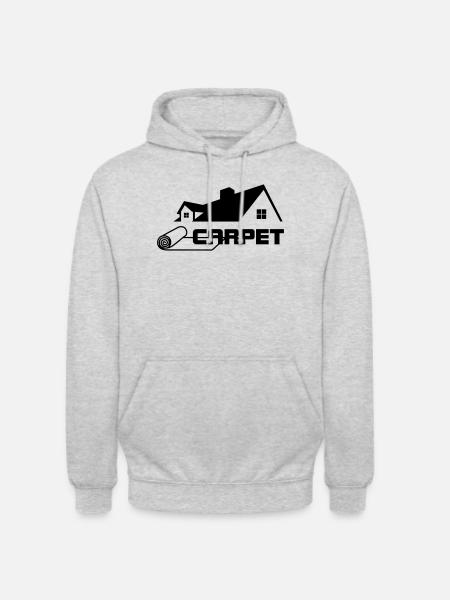 Carpet rolls logo with house - Unisex Hoodie - light heather grey