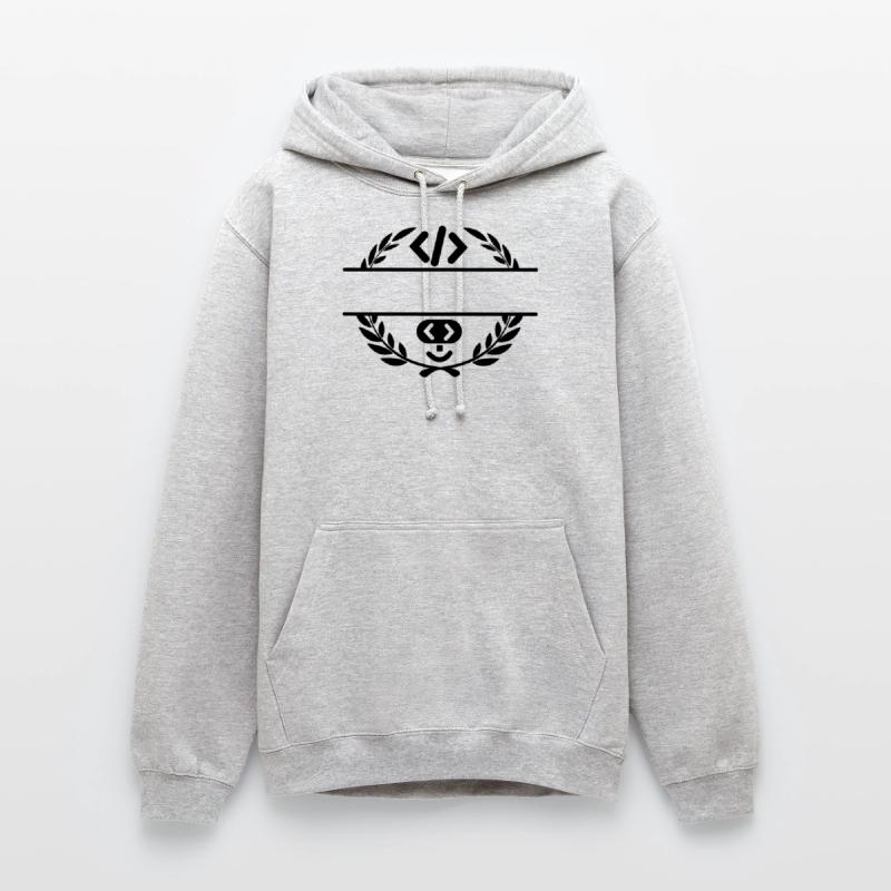 Code-Logo und Code-Smiley im Lorbeerkranz Unisex Hoodie