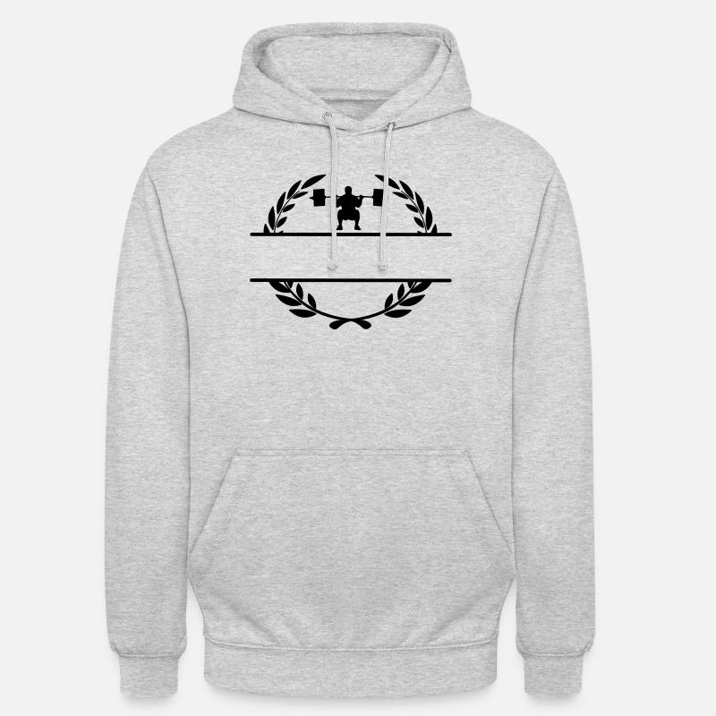 Gewichtheber im Lorbeerkranz - Unisex Hoodie - Hellgrau meliert
