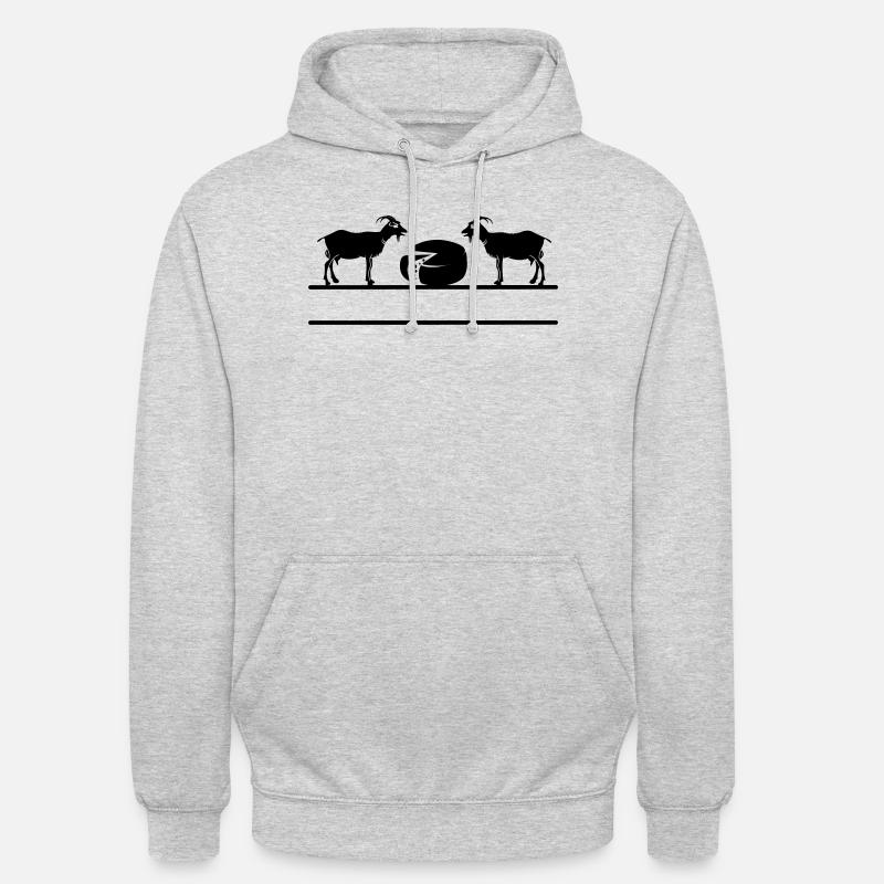 Monogramme de fromage de chèvre. - Sweat-shirt à capuche unisexe - gris clair chiné
