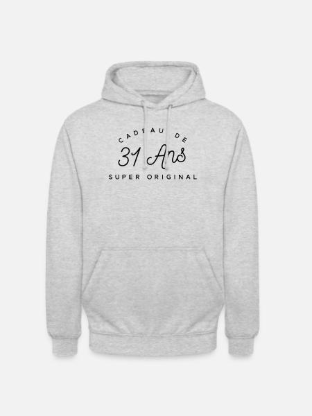 Cadeau 31 ans - Sweat-shirt à capuche unisexe - gris clair chiné