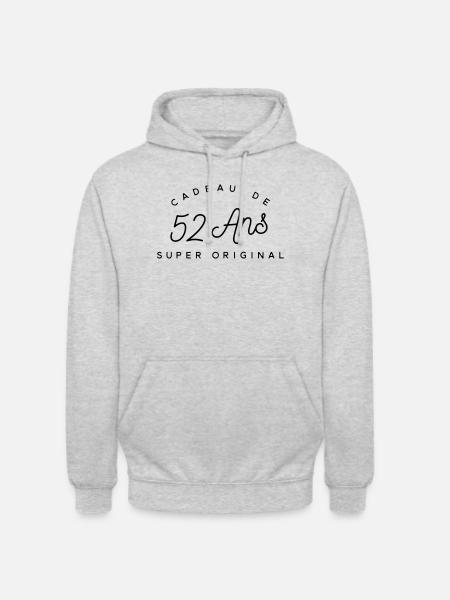Cadeau 52 ans - Sweat-shirt à capuche unisexe - gris clair chiné