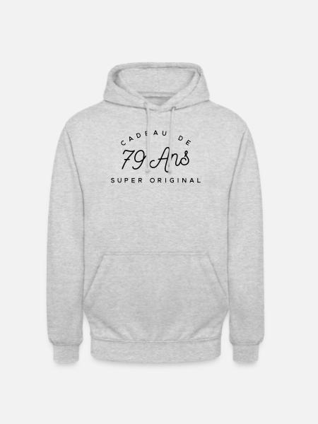 Cadeau 79 ans - Sweat-shirt à capuche unisexe - gris clair chiné