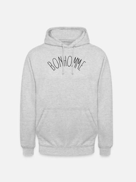 Bonhomme - Petit mec tout simplement - Sweat-shirt à capuche unisexe - gris clair chiné