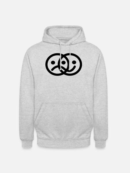 Smiley face gloomy and cheerful - Unisex Hoodie - light heather grey