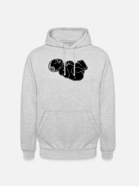 Newborn Baby Shadow Illustration - Unisex Hoodie - light heather grey