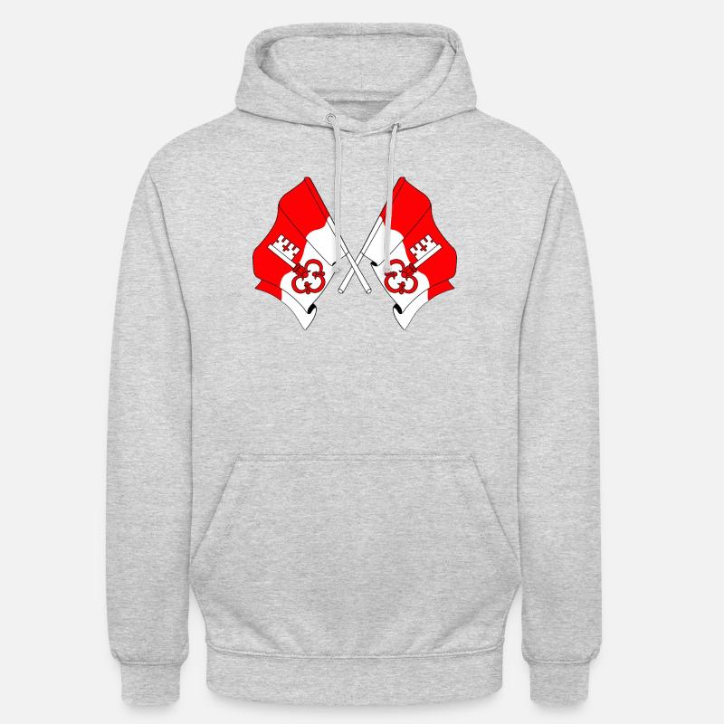 Deux drapeaux d’Obwald Suisse - Sweat-shirt à capuche unisexe - gris clair chiné