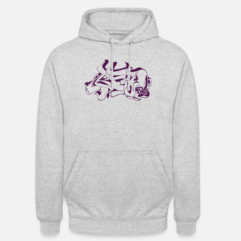 Conception de graffiti abstrait - Sweat-shirt à capuche unisexe - gris clair chiné