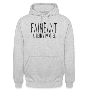 Part-time Slacker - In Praise of Laziness - Unisex Hoodie - light heather grey - Front - Alina (178cm) & Michal (187cm)