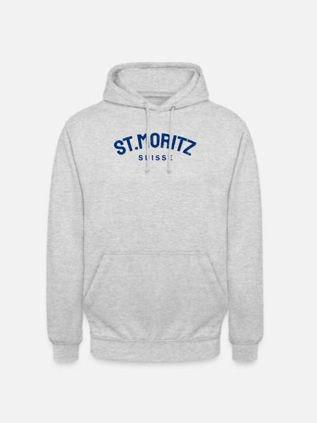 St. Moritz - Suisse - Switzerland - Swiss - Unisex Hoodie - light heather grey