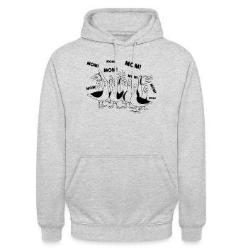 Mouette drôle Maman Maman Vie océanique Oiseau de la fête des mères - Sweat-shirt à capuche unisexe - gris clair chiné - Devant - Alina (178cm) & Michal (187cm)
