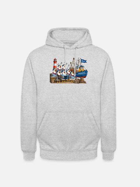 Seemöwen Chor - Unisex Hoodie - Hellgrau meliert