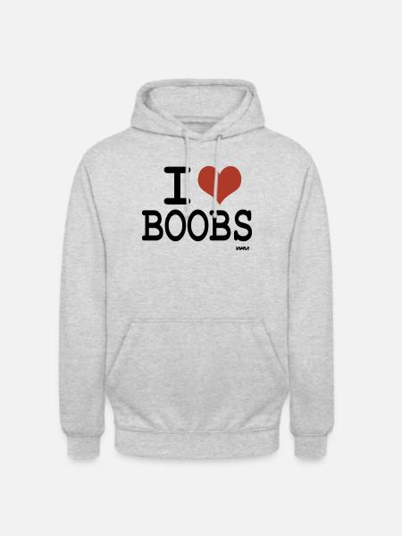 i love boobs - Unisex Hoodie - light heather grey
