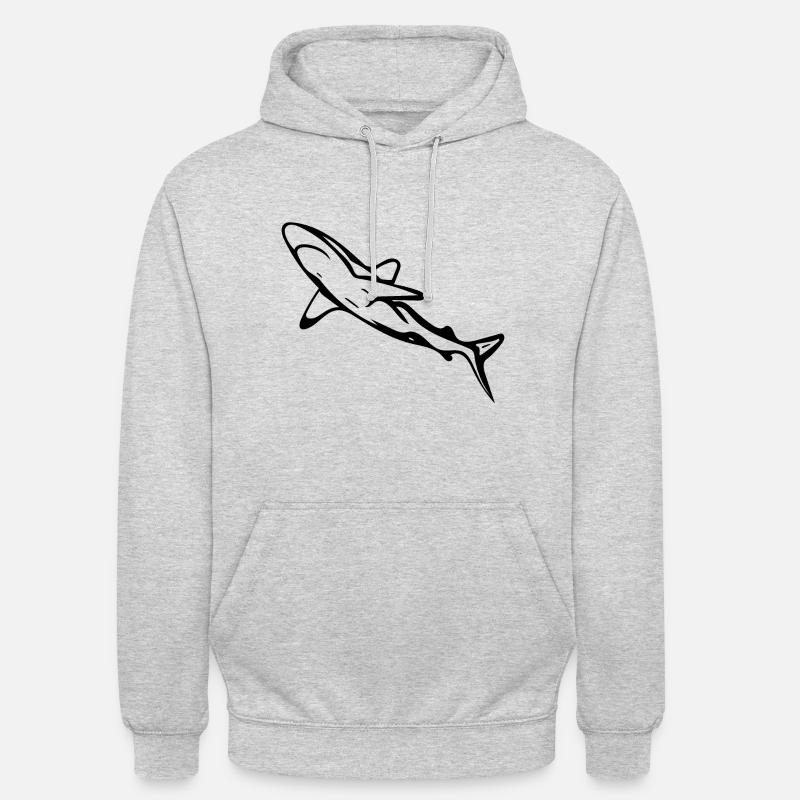 Élégant requin d’eau profonde - Sweat-shirt à capuche unisexe - gris clair chiné