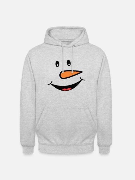 Funny snowman face - Unisex Hoodie - light heather grey