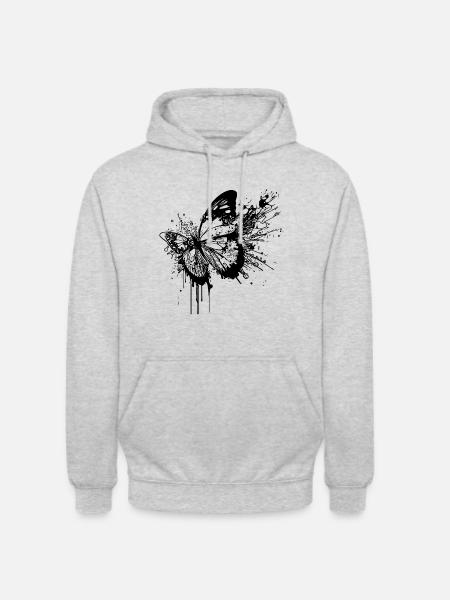 Splash Tattoo Ink Butterfly - Unisex Hoodie - light heather grey