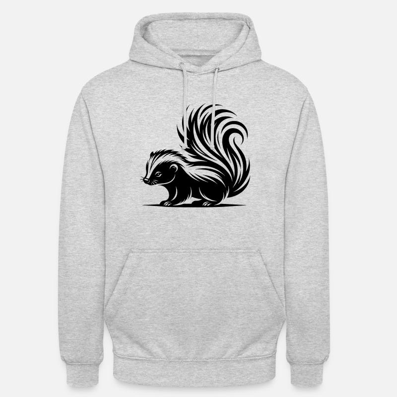 Mignon bébé mouffette câlin - Sweat-shirt à capuche unisexe - gris clair chiné