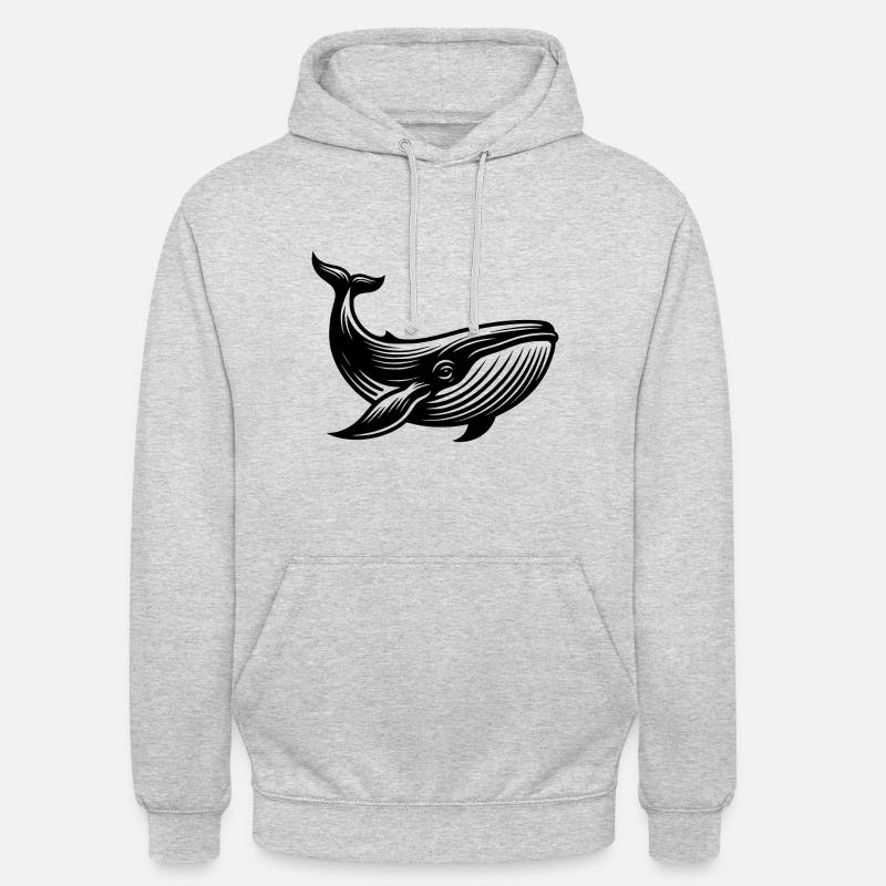 Vintage baleine créature marine sans plastique dans l’espace de vie - Sweat-shirt à capuche unisexe - gris clair chiné