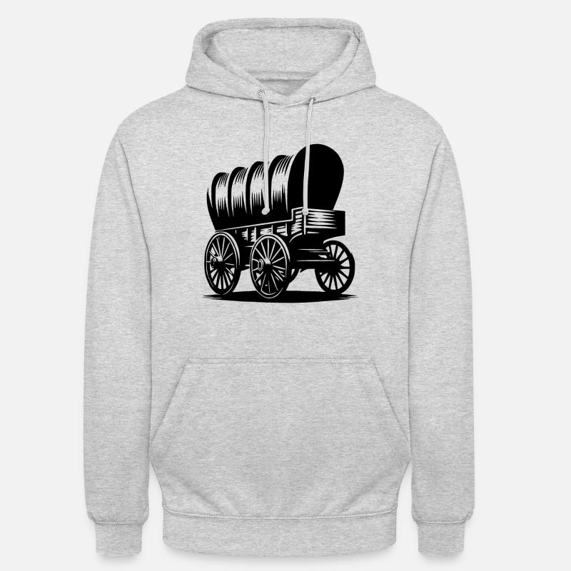 Chariot couvert classique pour chevaux - Sweat-shirt à capuche unisexe - gris clair chiné