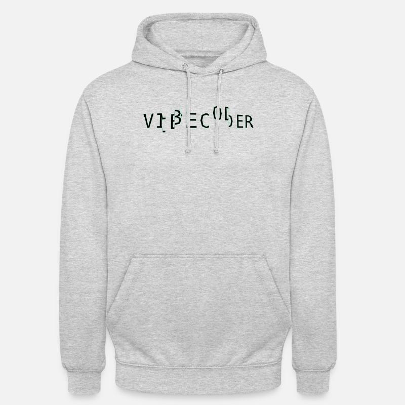 vibecoder_mono bug - Sweat-shirt à capuche unisexe - gris clair chiné