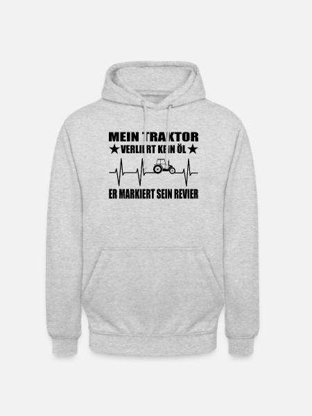 Traktor - Unisex Hoodie - Hellgrau meliert