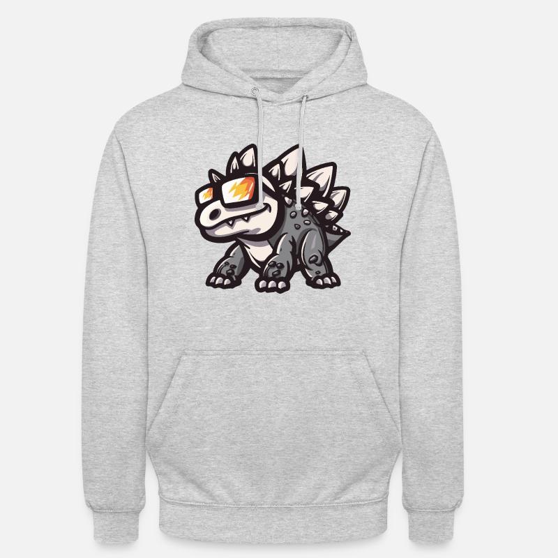Dinosaurier stegosaurus Cool Comic - Unisex Hoodie - Hellgrau meliert