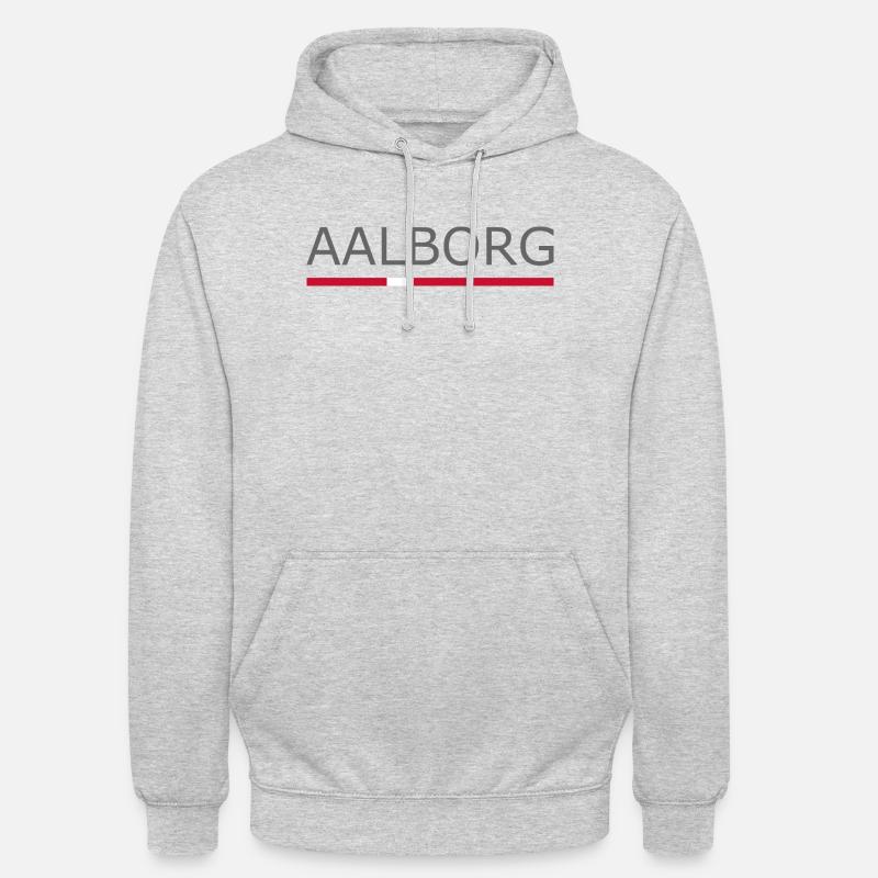 Aalborg - Drapeau du Danemark - Dänemark - Sweat-shirt à capuche unisexe - gris clair chiné