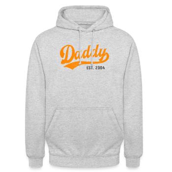 Daddy - Bester Dad Daddy Papa der Welt - est. 2004 - Unisex Hoodie - Hellgrau meliert - Vorne - Alina (178cm) & Michal (187cm)