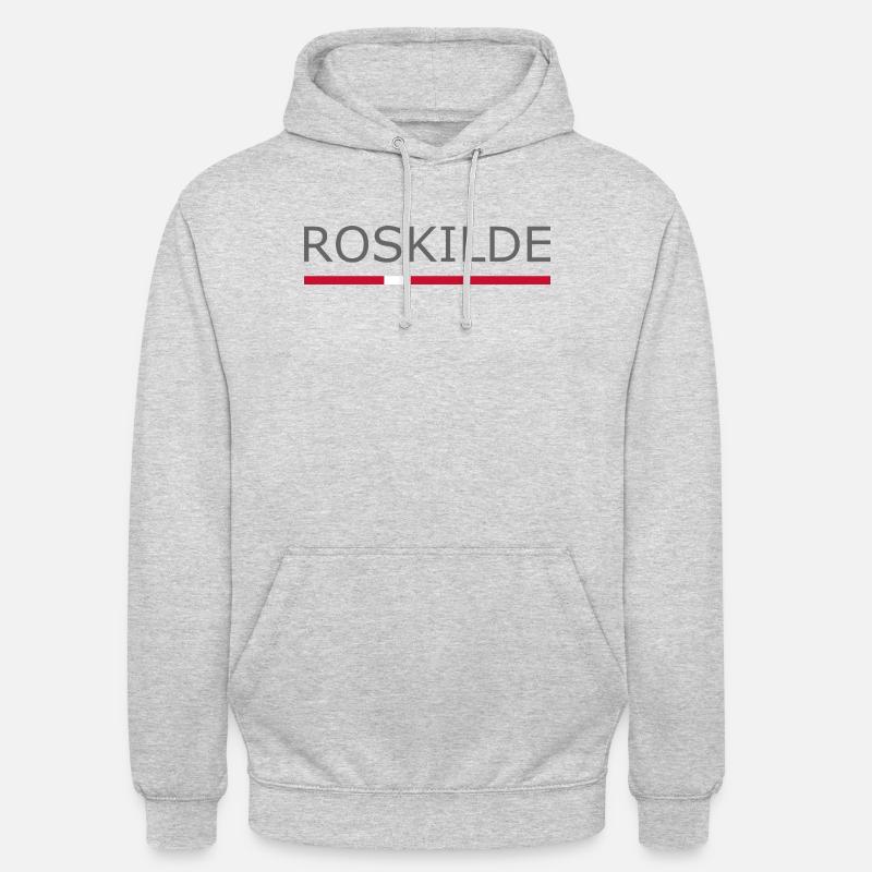 Roskilde - Drapeau du Danemark - Dänemark - Sweat-shirt à capuche unisexe - gris clair chiné