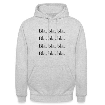 Bla, bla, bla, - Unisex Hoodie - Hellgrau meliert - Vorne - Alina (178cm) & Michal (187cm)