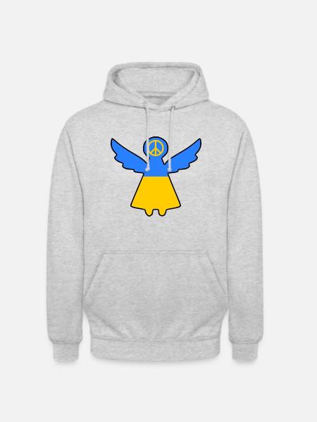 Ukraine - Sweat-shirt à capuche unisexe - gris clair chiné