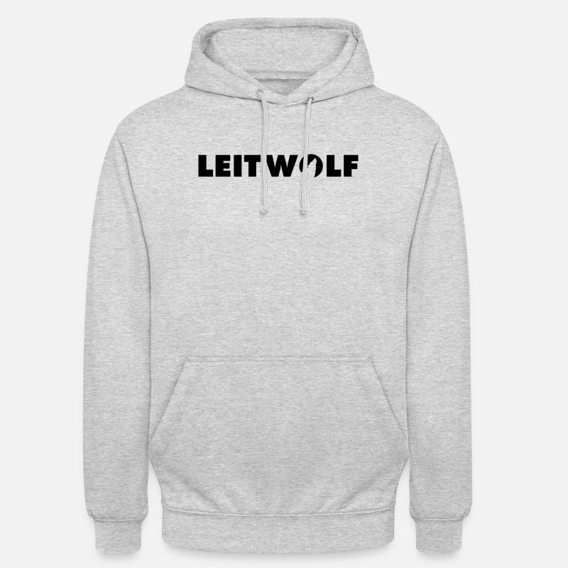 Lettrage Leitwolf - Sweat-shirt à capuche unisexe - gris clair chiné