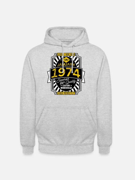 JANUAR 1974 - Unisex Hoodie - Hellgrau meliert
