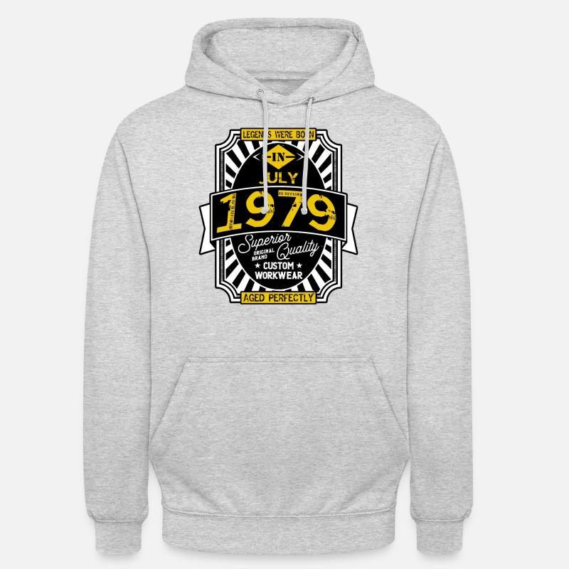 1979 JULY - Sweat-shirt à capuche unisexe - gris clair chiné