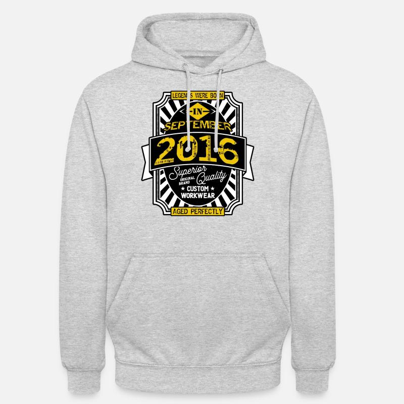 2016 SEPTEMBER - Sweat-shirt à capuche unisexe - gris clair chiné