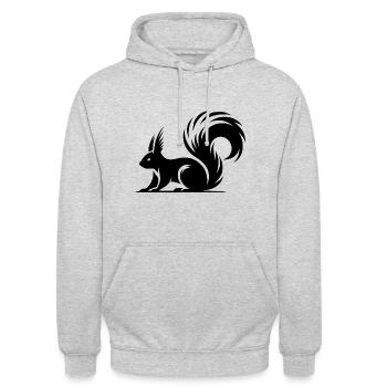 Swift Squirrel Ink Style Drawing - Unisex Hoodie - light heather grey - Front - Alina (178cm) & Michal (187cm)