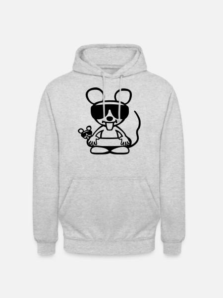 Coole Maus im Urlaub - Unisex Hoodie - Hellgrau meliert