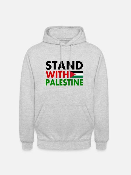 Stand with palestine - Unisex Hoodie - Hellgrau meliert