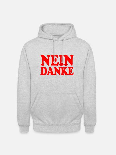 Nein danke - Unisex Hoodie - Hellgrau meliert