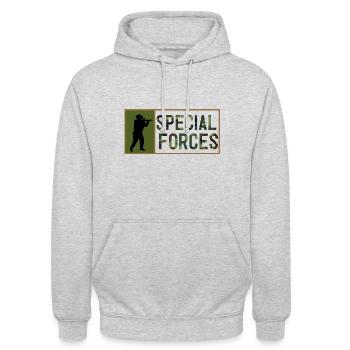 Forces spéciales force spéciale de police militaire - Sweat-shirt à capuche unisexe - gris clair chiné - Devant - Alina (178cm) & Michal (187cm)