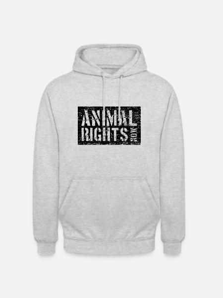 ANIMAL RIGHTS NOW VEGAN - Unisex Hoodie - light heather grey