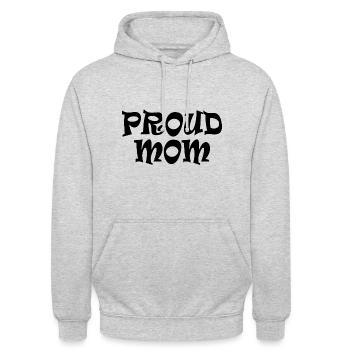 Proud mom - Unisex Hoodie - Hellgrau meliert - Vorne - Alina (178cm) & Michal (187cm)
