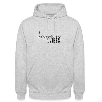 Honeymoon Vibes - Unisex Hoodie - Hellgrau meliert - Vorne - Alina (178cm) & Michal (187cm)