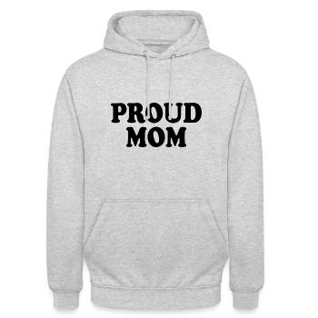 Proud mom - Unisex Hoodie - Hellgrau meliert - Vorne - Alina (178cm) & Michal (187cm)